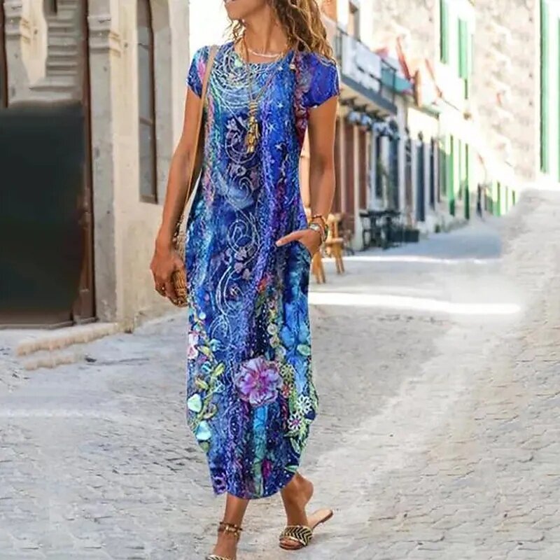 🔥 Ostatni dzień – 50% zniżki 🌸【S–3XL】Modna letnia sukienka damska z nadrukiem i krojem pięknie podkreślającym sylwetkę; wykonana z przewiewnego i wygodnego materiału. ✅ Płatność przy odbiorze.