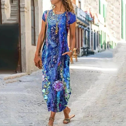 🔥 Ostatni dzień – 50% zniżki 🌸【S–3XL】Modna letnia sukienka damska z nadrukiem i krojem pięknie podkreślającym sylwetkę; wykonana z przewiewnego i wygodnego materiału. ✅ Płatność przy odbiorze.