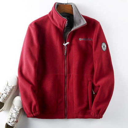 【S-3XL】 Pánská silná sametová fleecová bunda, podzim a zima, teplá, lehká, velká velikost-Z