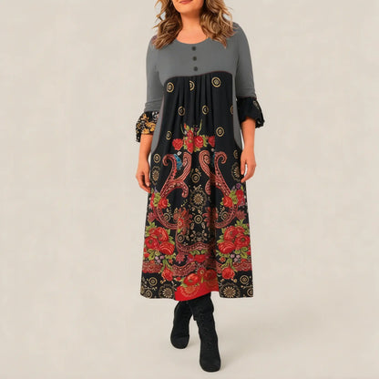 【S-5XL】👗Nowa, jesienna i zimowa sukienka na co dzień z długimi rękawami i nadrukiem w stylu retro
