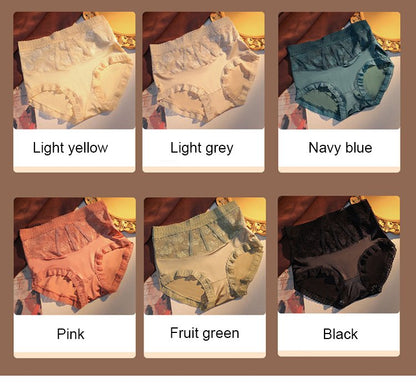 【6 kosov】Novo seksi, lahko luksuzno, koži prijazno zračno spodnje perilo iz čipke z visokim pasom.