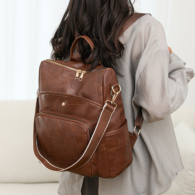 👛🌟Usnjen nahrbtnik velike prostornine, karo vzorec