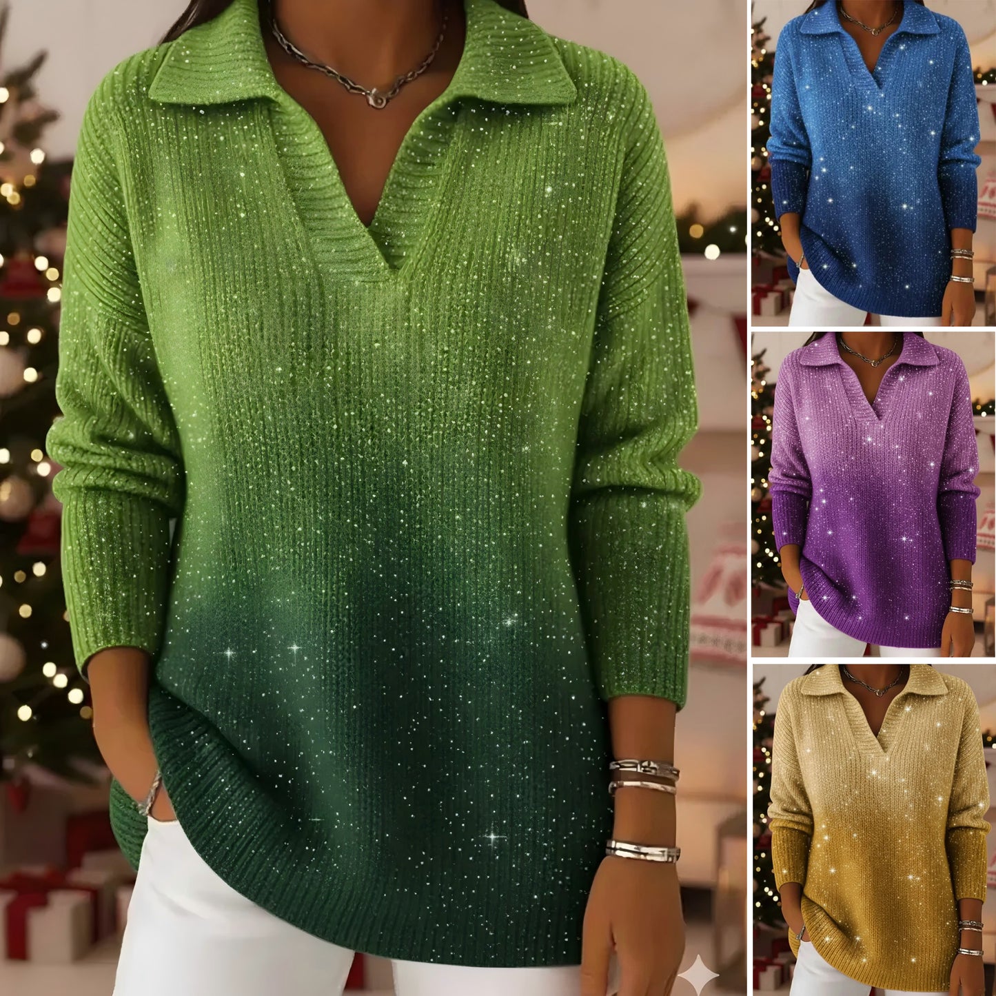 🔥🔥【S-5XL】Pleteni pulover z vzorcem sanjavega zvezdnega neba